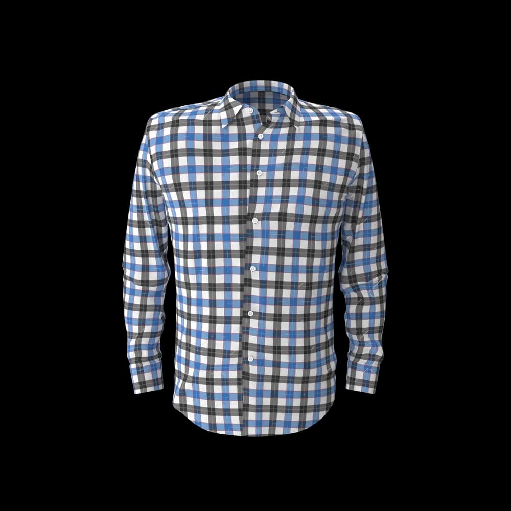Chemise à carreaux bleu et noir